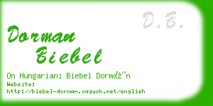 dorman biebel business card
